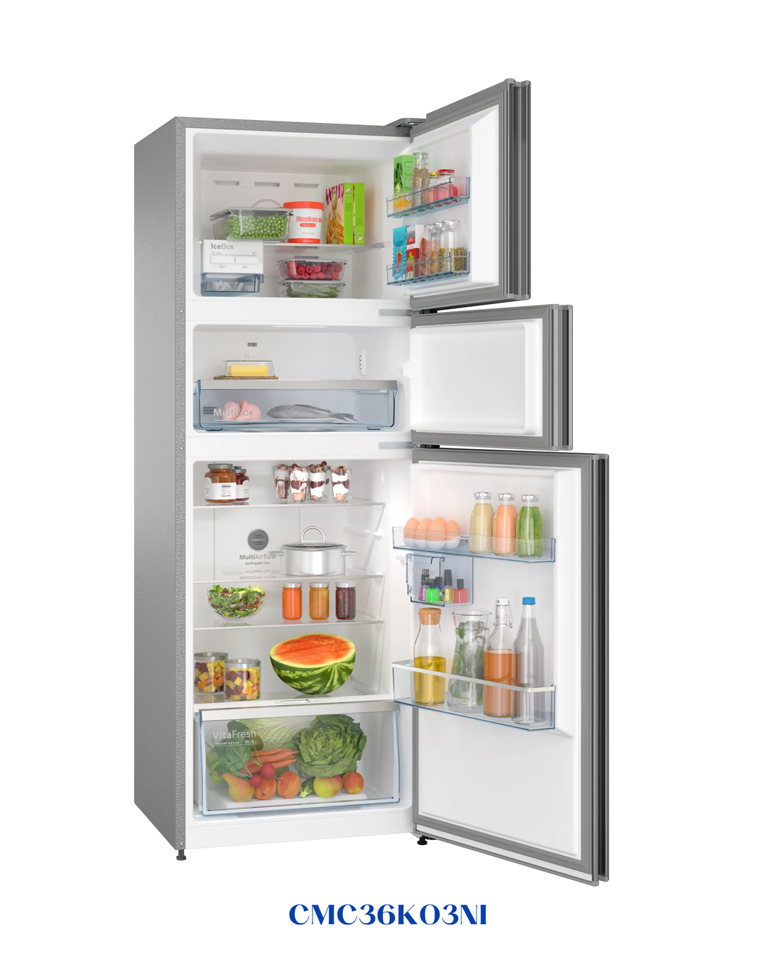 Bosch Series 4 Free-standing Triple Door Fridge-Freezer 335L