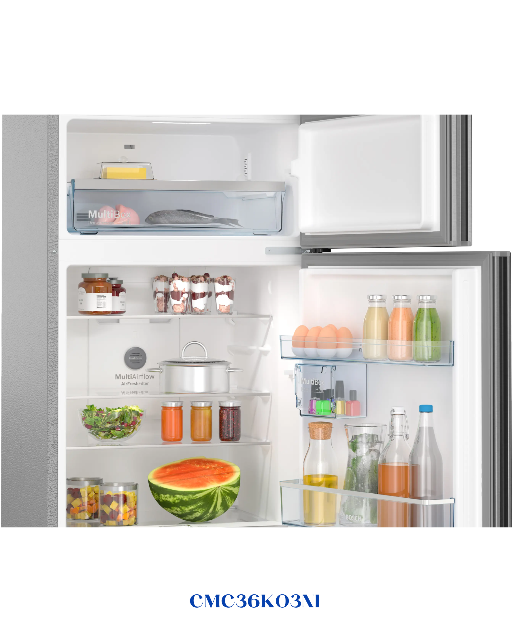 Bosch Series 4 Free-standing Triple Door Fridge-Freezer 335L