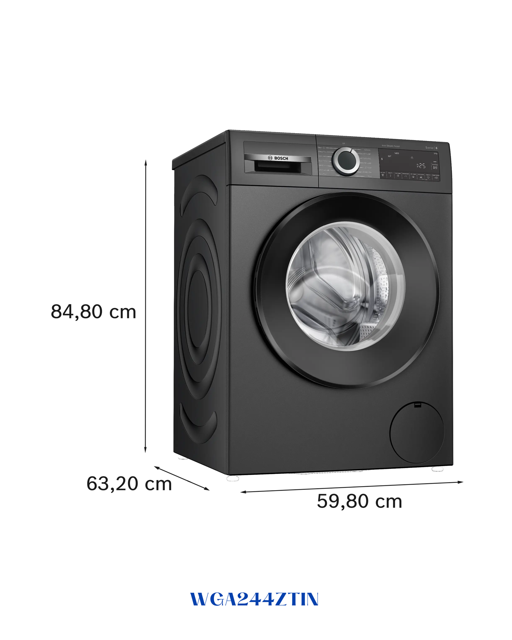 bosch Series 6 Washing Machine, Front Loader 9 kg 1400 rpm