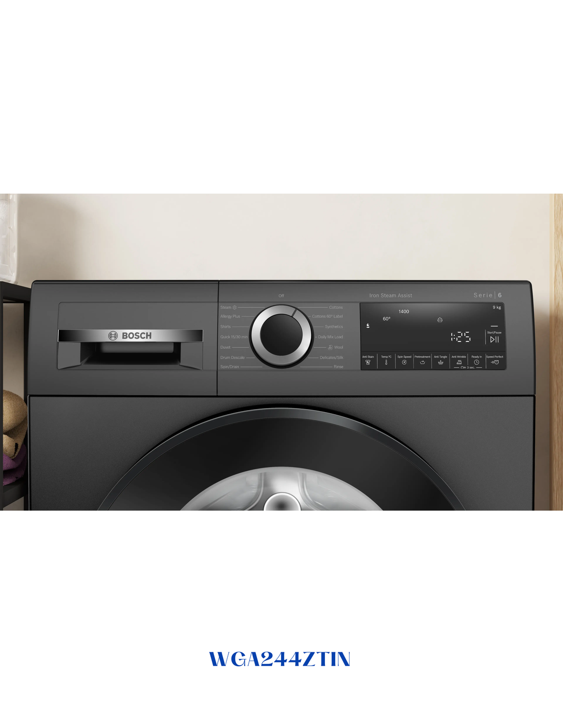 bosch Series 6 Washing Machine, Front Loader 9 kg 1400 rpm