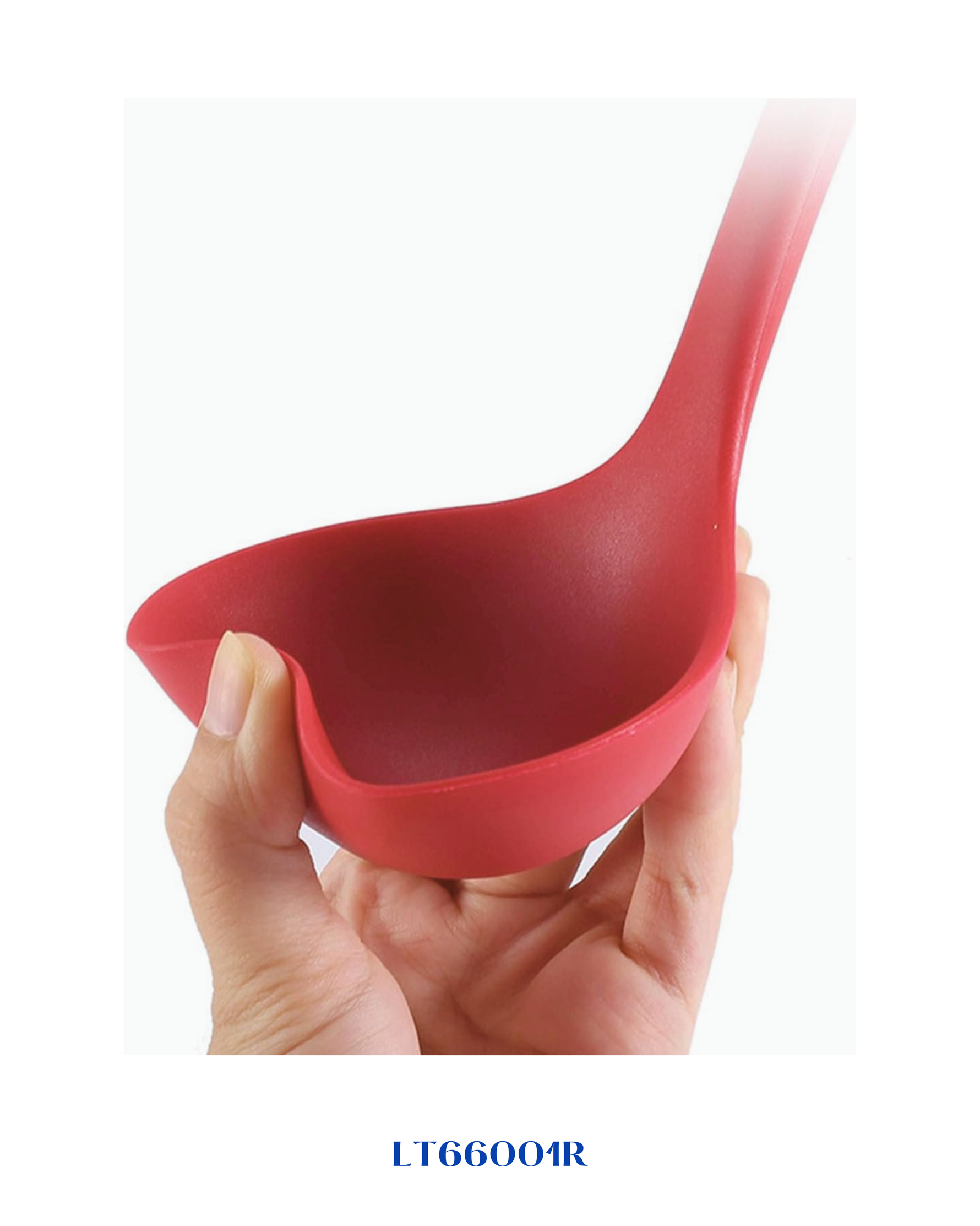 LAMART NYLON SOUP LADLE 28 CM - RED