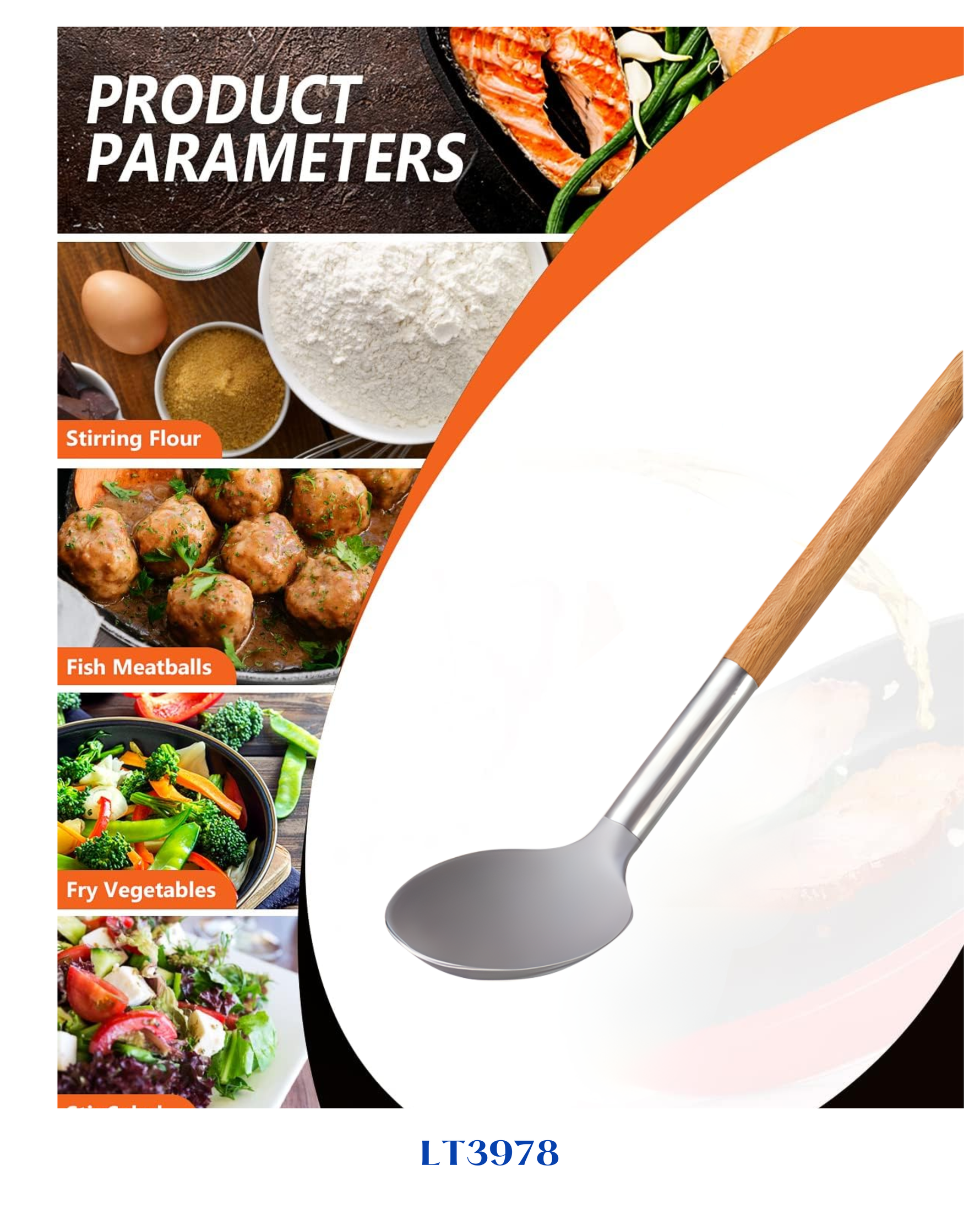 LAMART WOOD SERVING SPOON 34 CM
