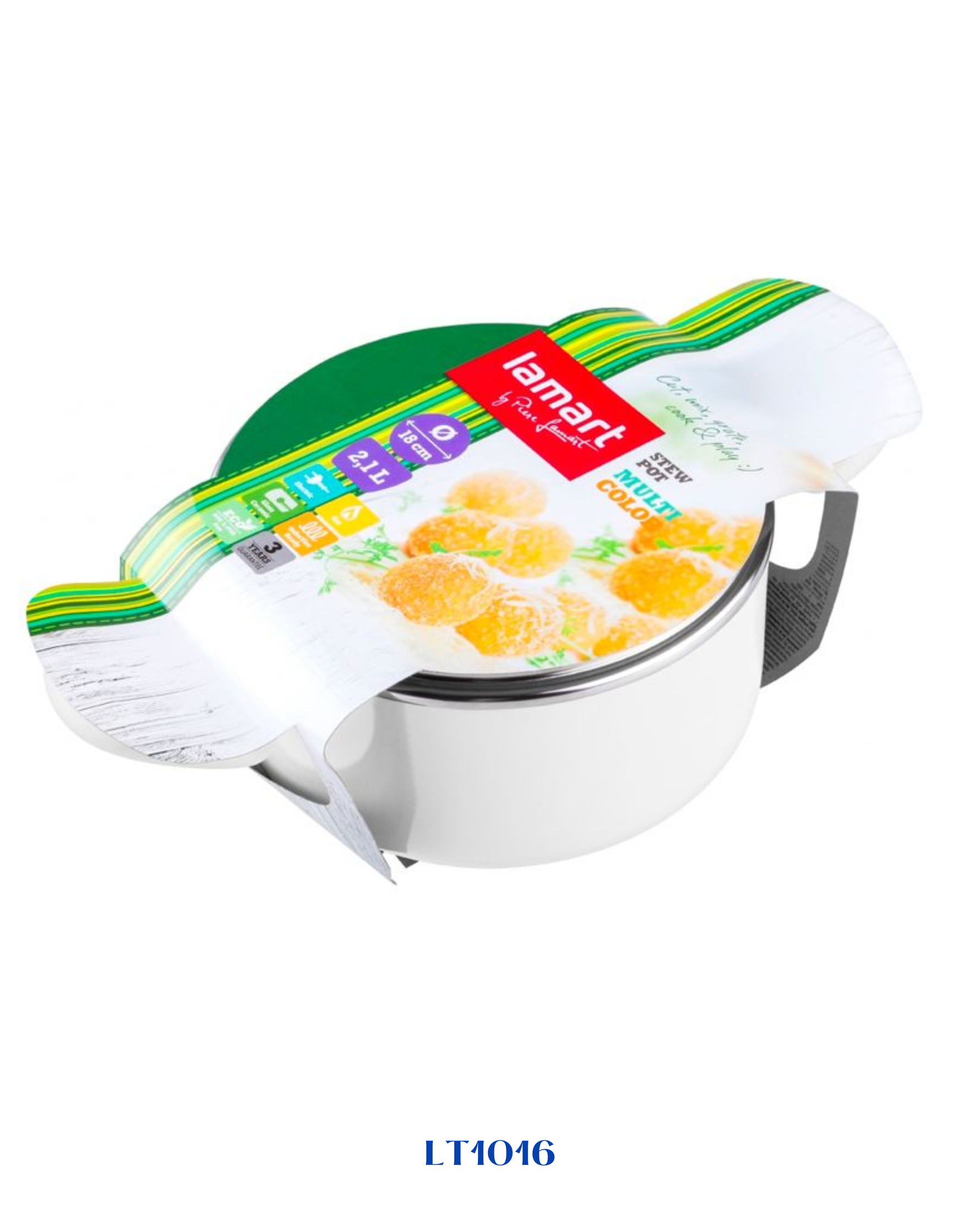 LAMART NON-STICK CASSEROLE WITH LID 20 CM 2.7L