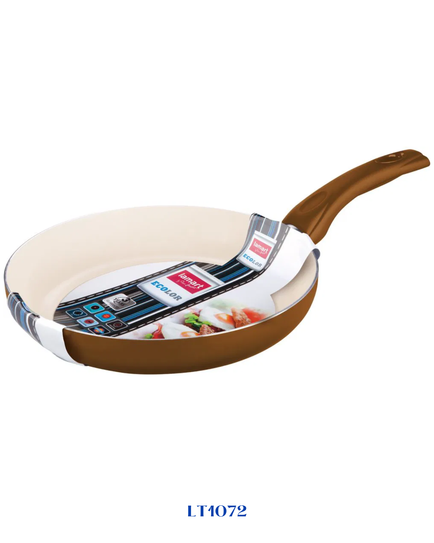 LAMART CERAMIC NON-STICK FRYPAN,BROWN  28 CM