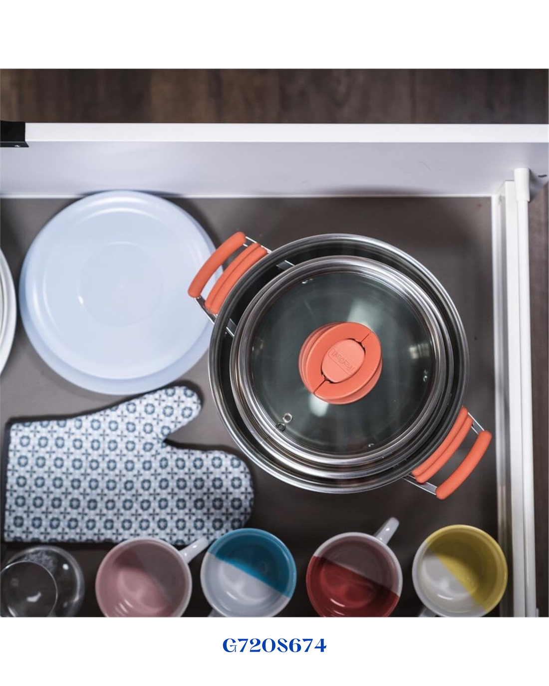 TEFAL OPTI'SPACE 6-PIECE COOKWARE SET STEWPOTS WITH LIDS (18/20/24 CM)