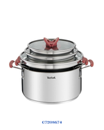 TEFAL OPTI'SPACE 6-PIECE COOKWARE SET STEWPOTS WITH LIDS (18/20/24 CM)