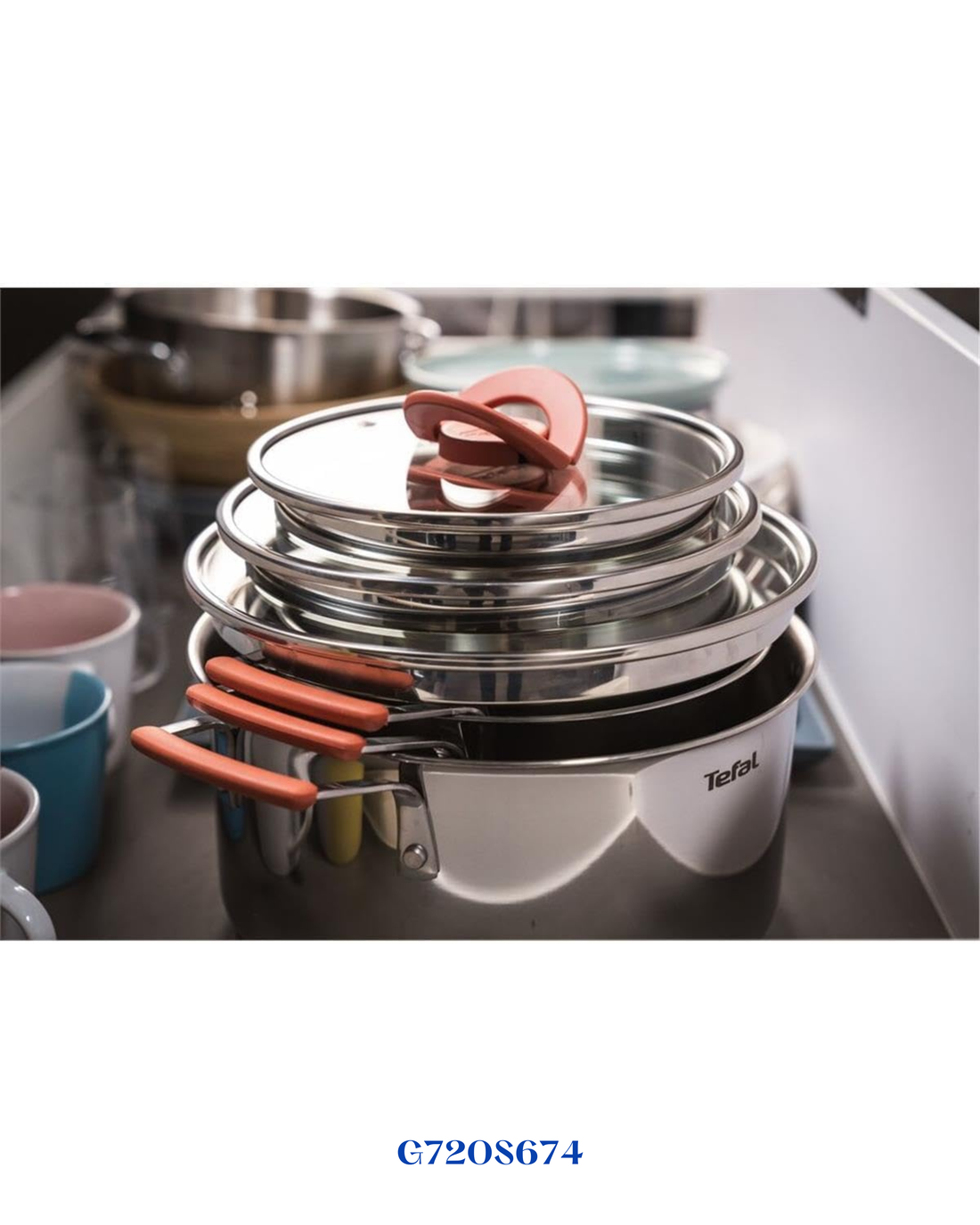 TEFAL OPTI'SPACE 6-PIECE COOKWARE SET STEWPOTS WITH LIDS (18/20/24 CM)
