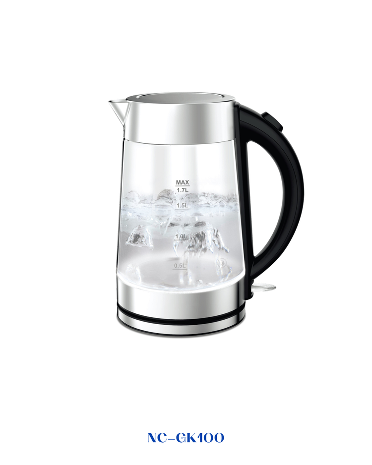Nutricook Electric Glass Kettle - Silver 2200W 1.7L - NC-GK100