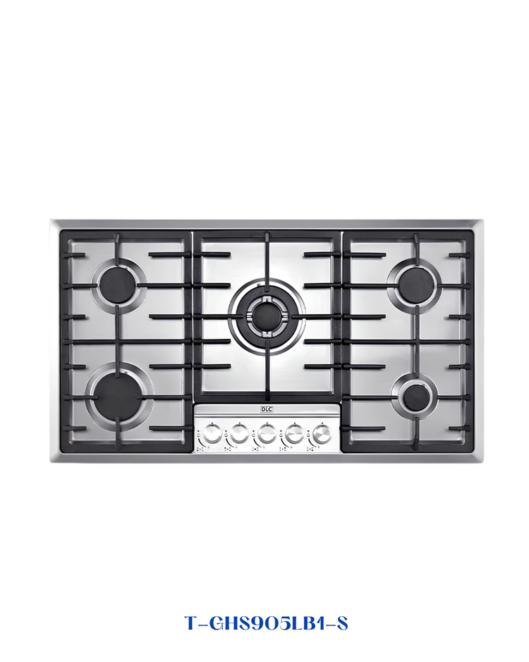 DLC BUILT-IN GAS HOB 90CM 5 BURNERS STAINLESS STEEL